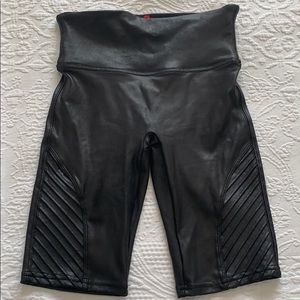 Spanx faux leather moto bike short